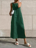 Side Slit Sleeveless Midi Dress