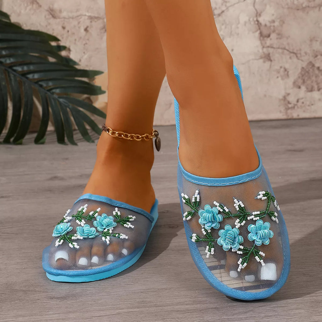 Floral Round Toe Sandals