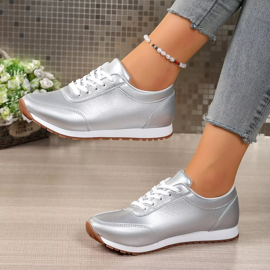 Round Toe Lace Up Sneakers