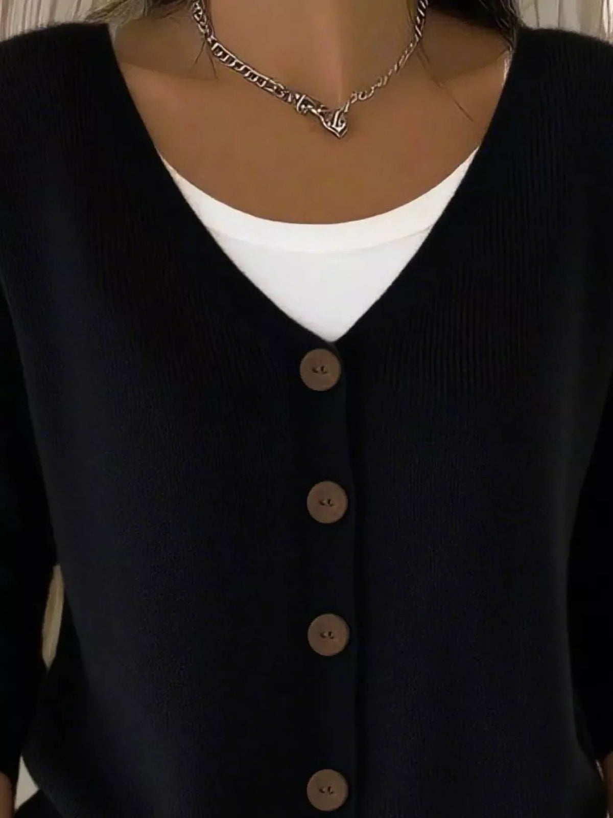 Full Size V-Neck Button-Down Knit Cardigan Plus Size