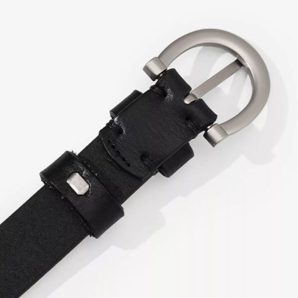 Flower Cutout Leather Belt