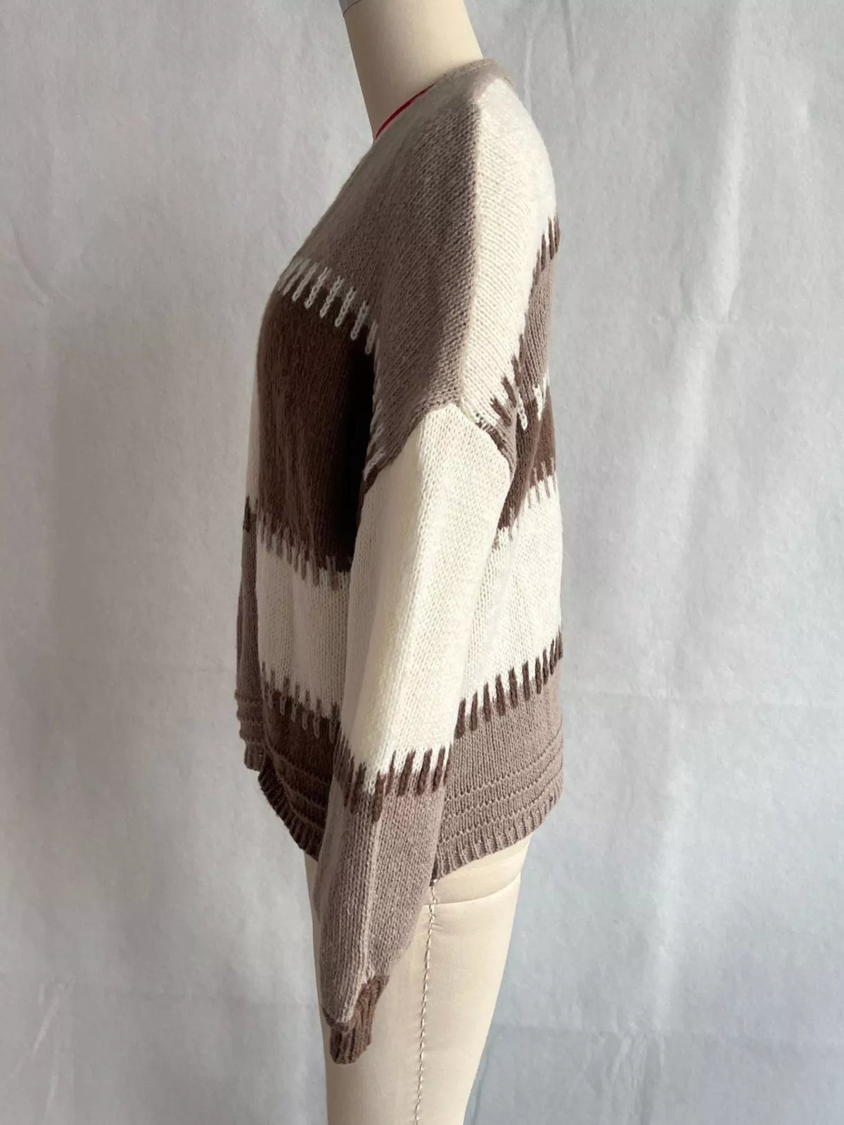 Color-Block V-Neck Cardigan