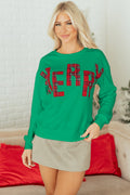 Sea Green Plaid MERRY Christmas Vacation Sweatshirt
