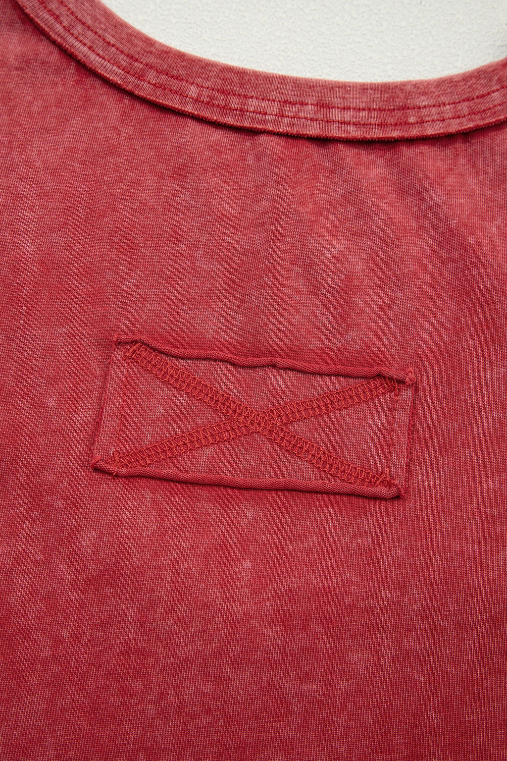 Red Dahlia Mineral Wash V Neck Tank Top
