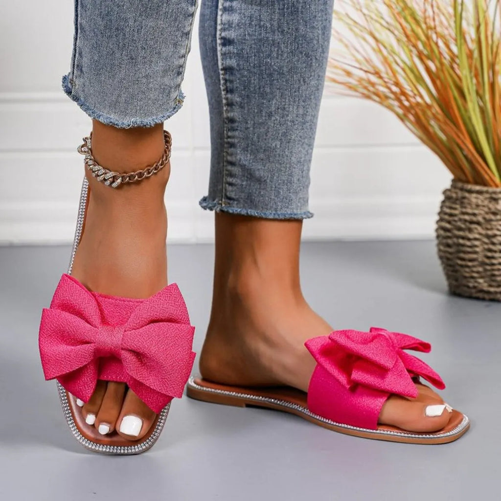 Bow Open Toe Flats Sandals