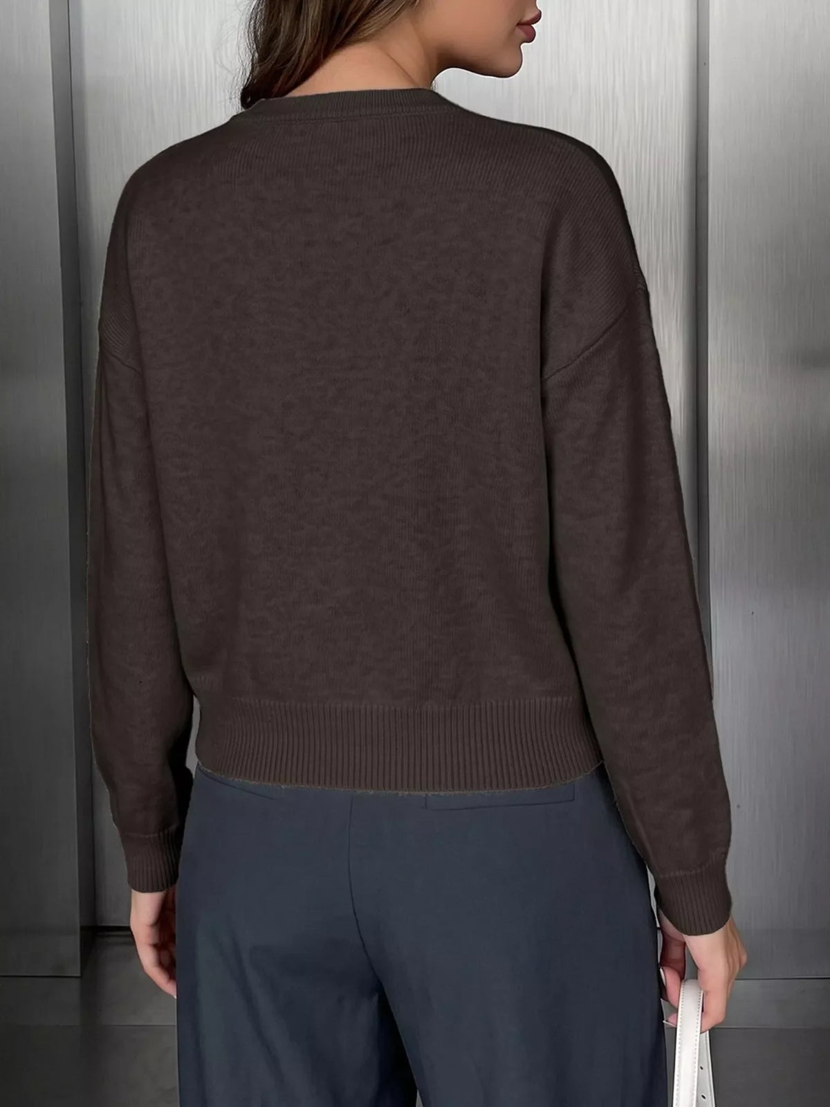 Chinese-Style Button Knit Cardigan