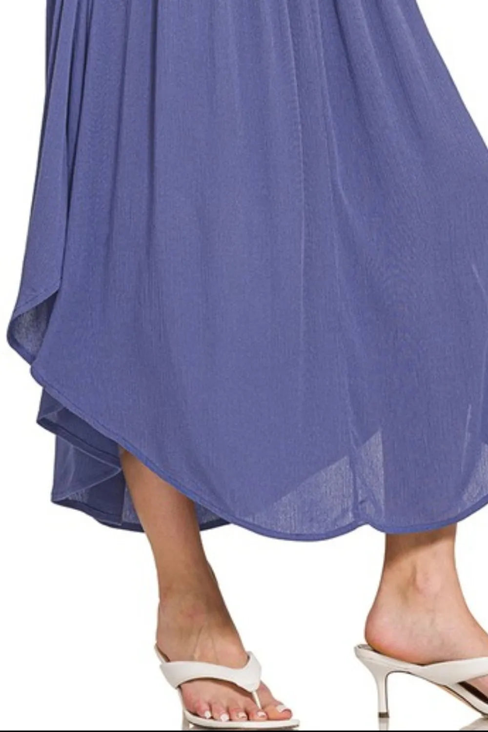 Zenana Woven Crinkle Smocked Waist Maxi Skirt W Pockets
