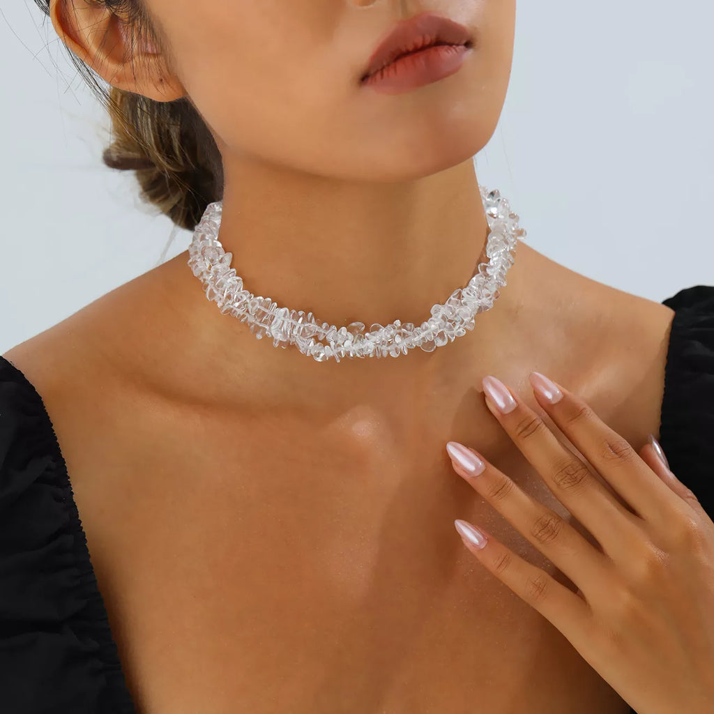 Irregular Glass Choker Necklace