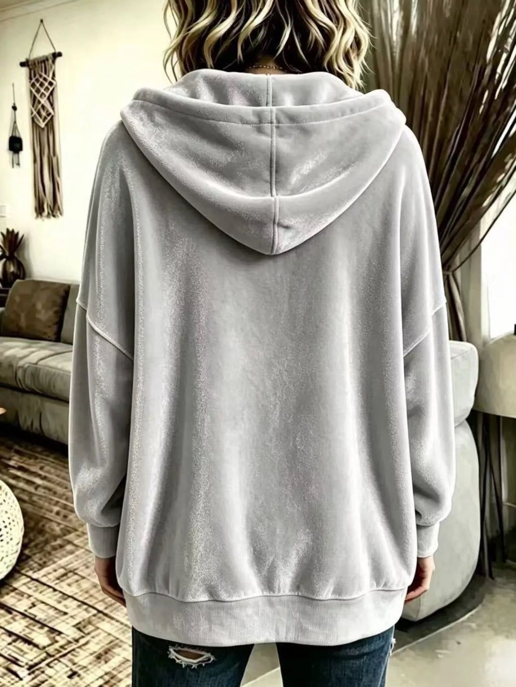 Full Size Casual Button-Down Hooded Outerwear Plus Size
