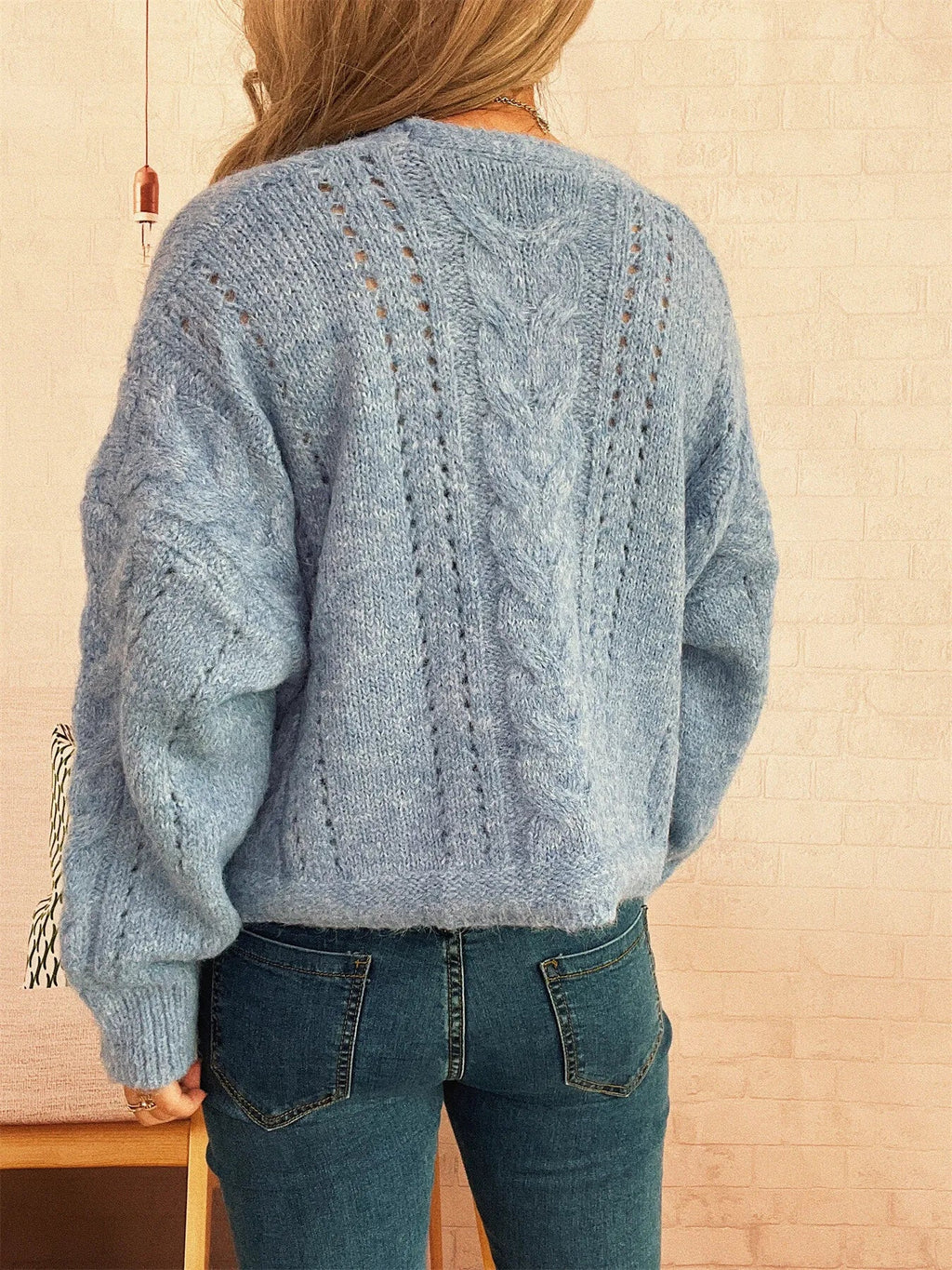 Cable Knit Button-Up Cardigan
