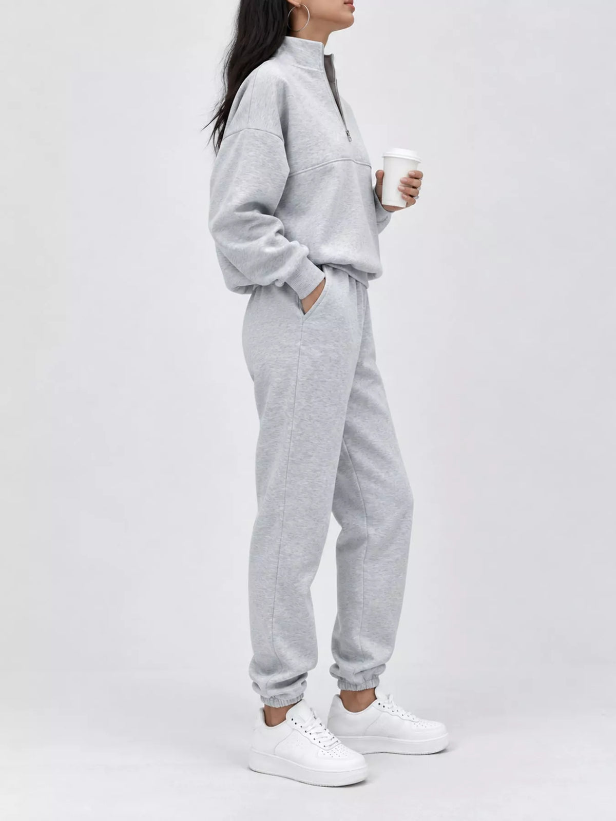 Half-Zip Sweatshirt and Joggers Set
