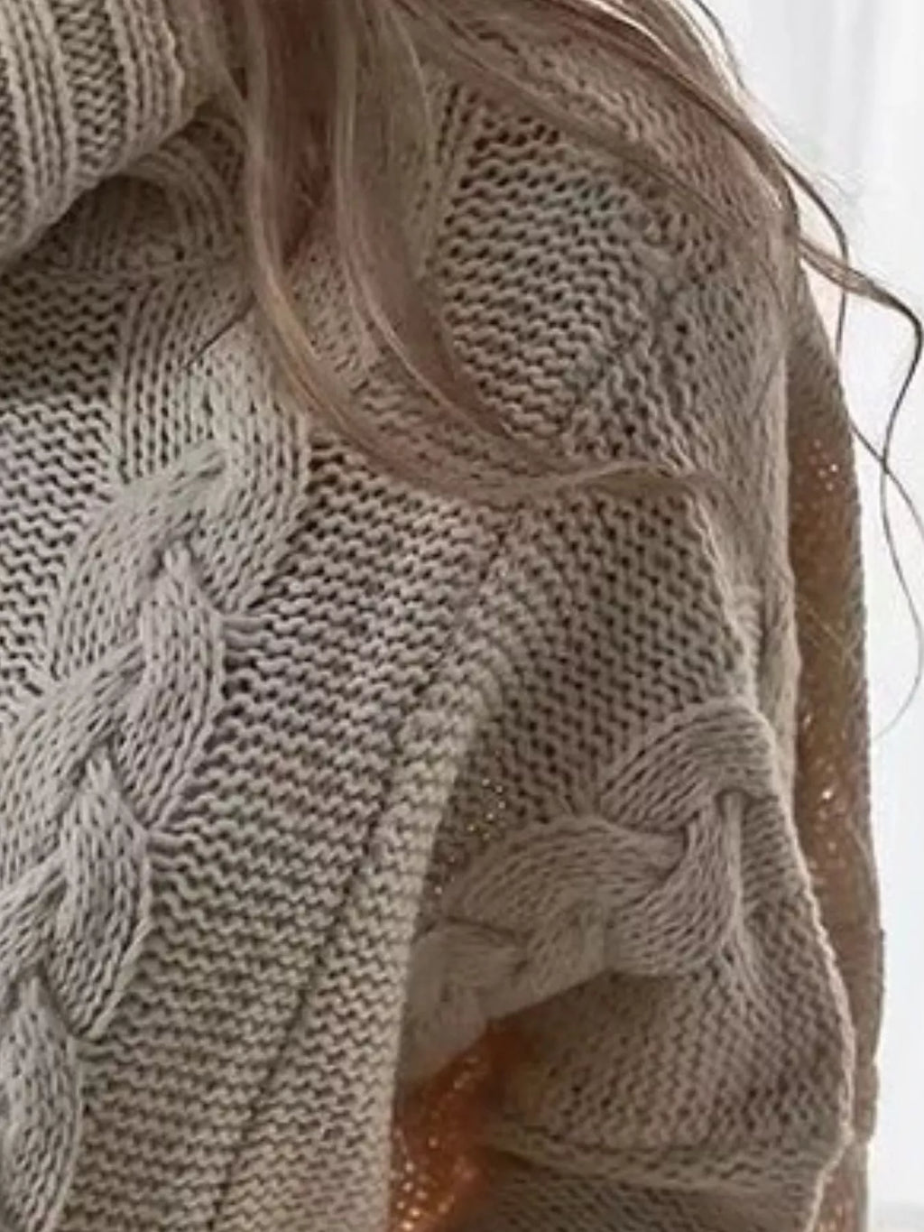 Cable-Knit Turtleneck Sweater