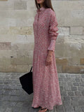 Floral Button Front Long Sleeve Dress