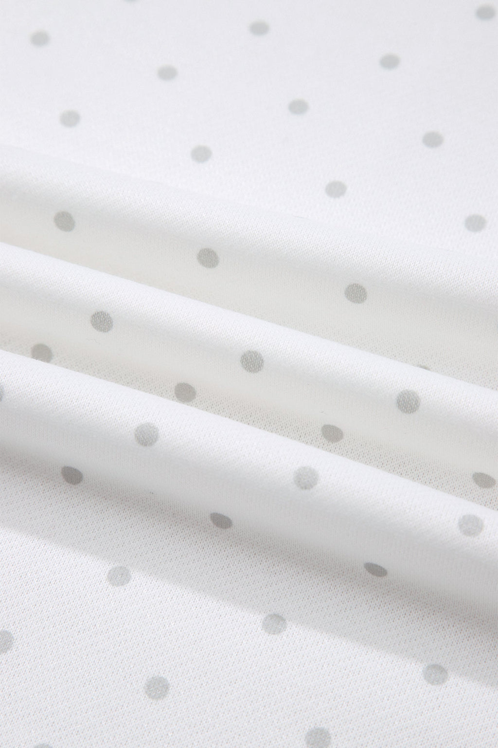 White Polka Dot Print Side Stripe Detail Casual Sweatshirt 2pcs Short Set