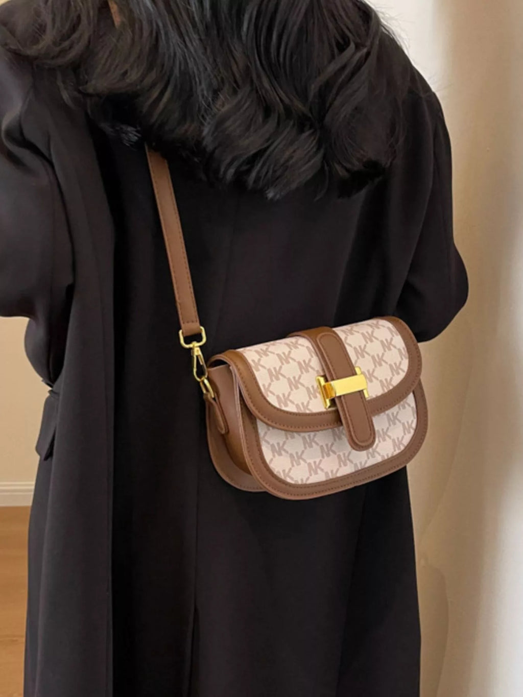 Patterned Flap Crossbody Bag