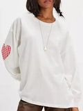 Heart Patch Long Sleeve Sweatshirt