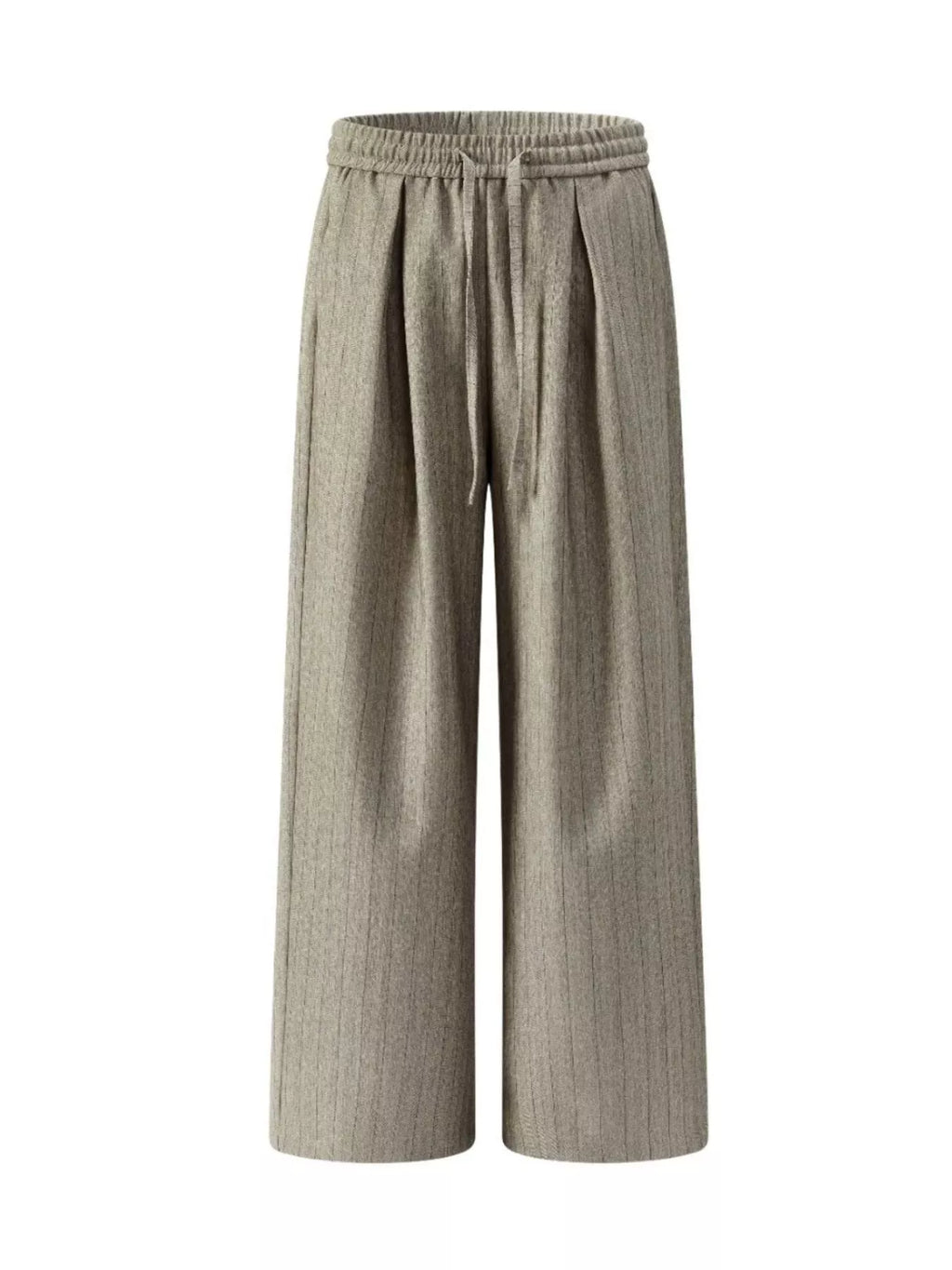 Men's Plus Size Wide Leg Striped Pleated Pants