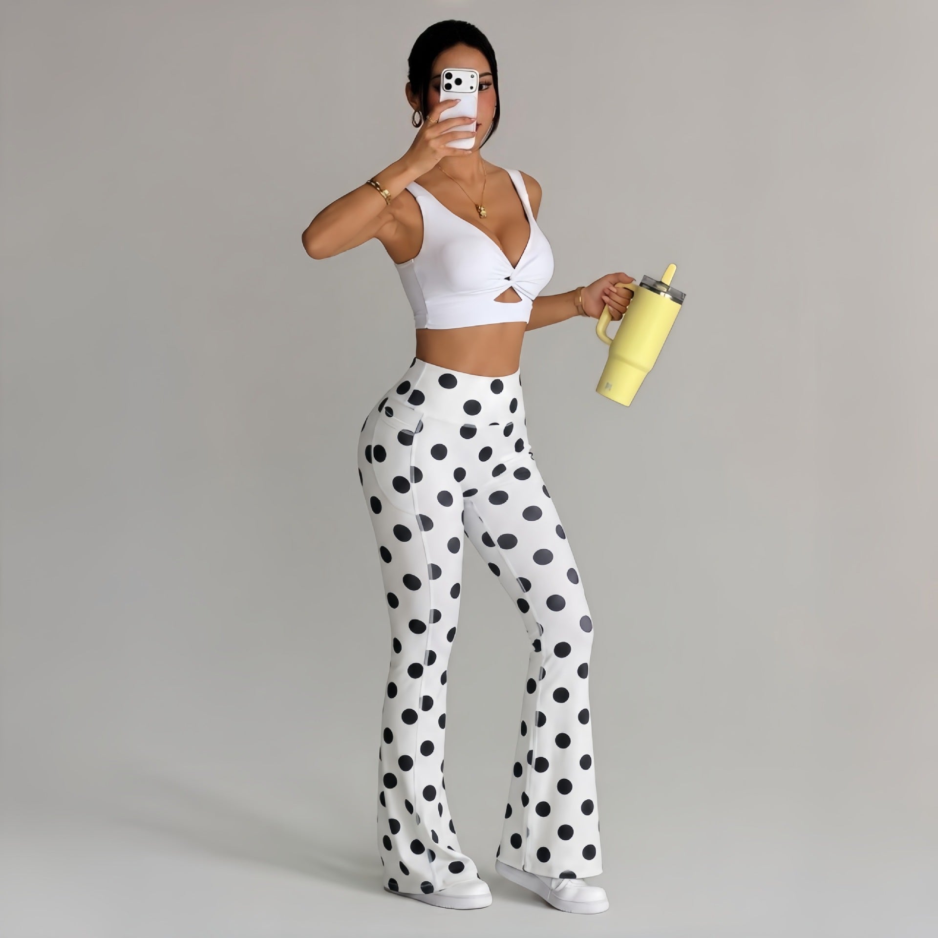 Printed Tight Yoga High-Waisted Tummy-Control Fitness Pants