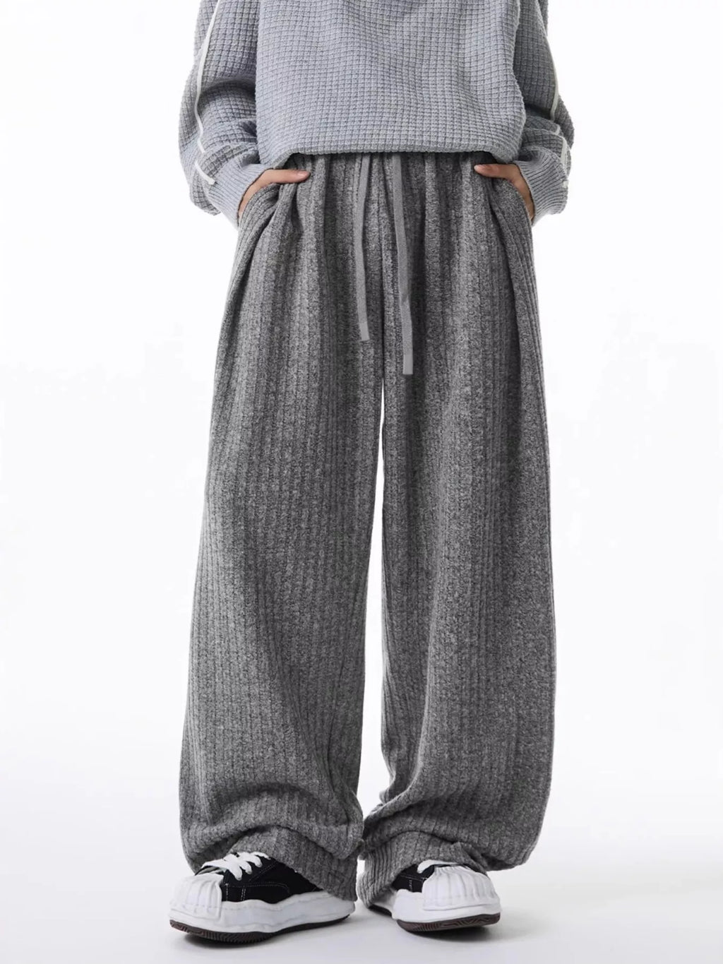Men's Plus Size Relaxed Fit Ribbed Knit Pants