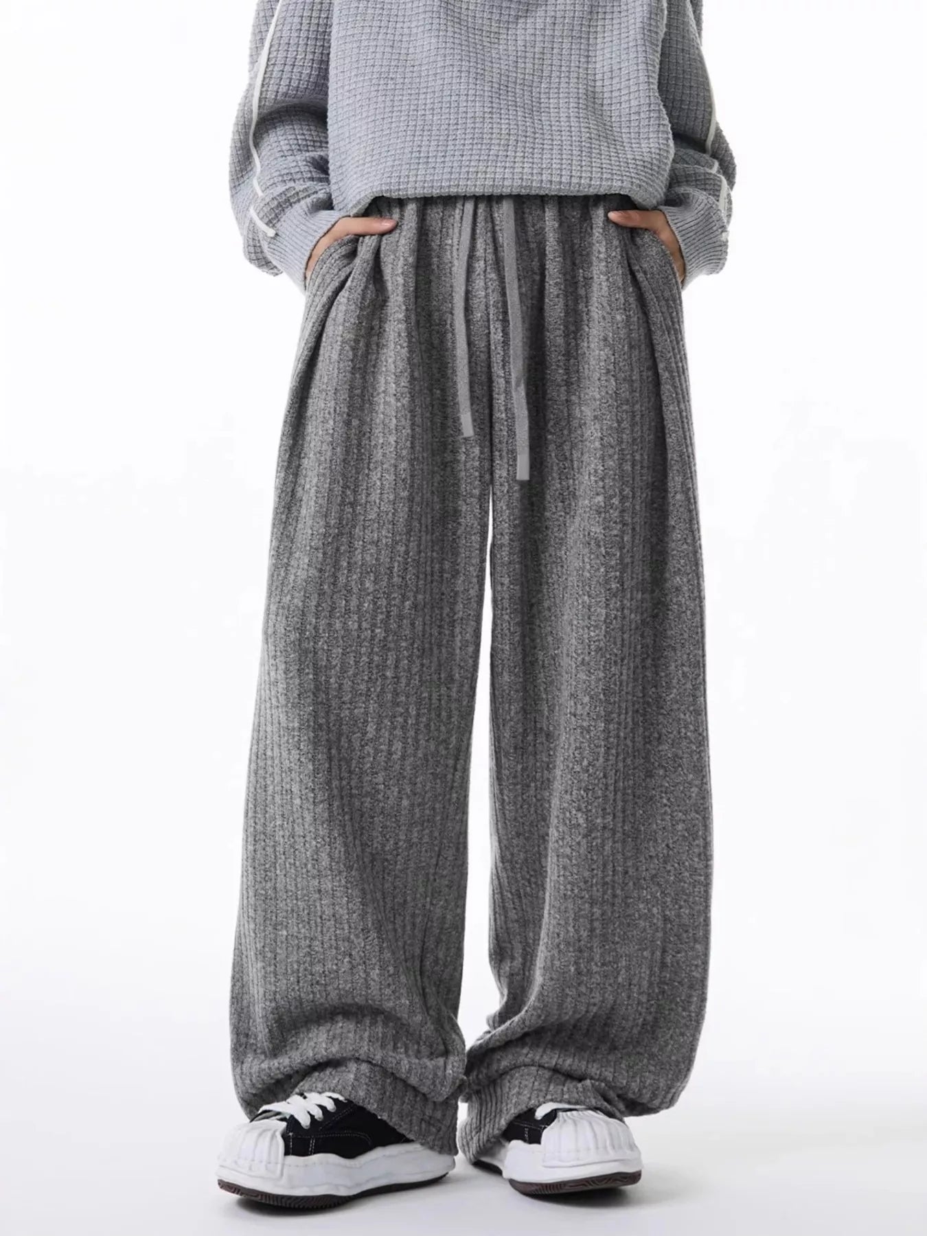 Men's Plus Size Relaxed Fit Ribbed Knit Pants