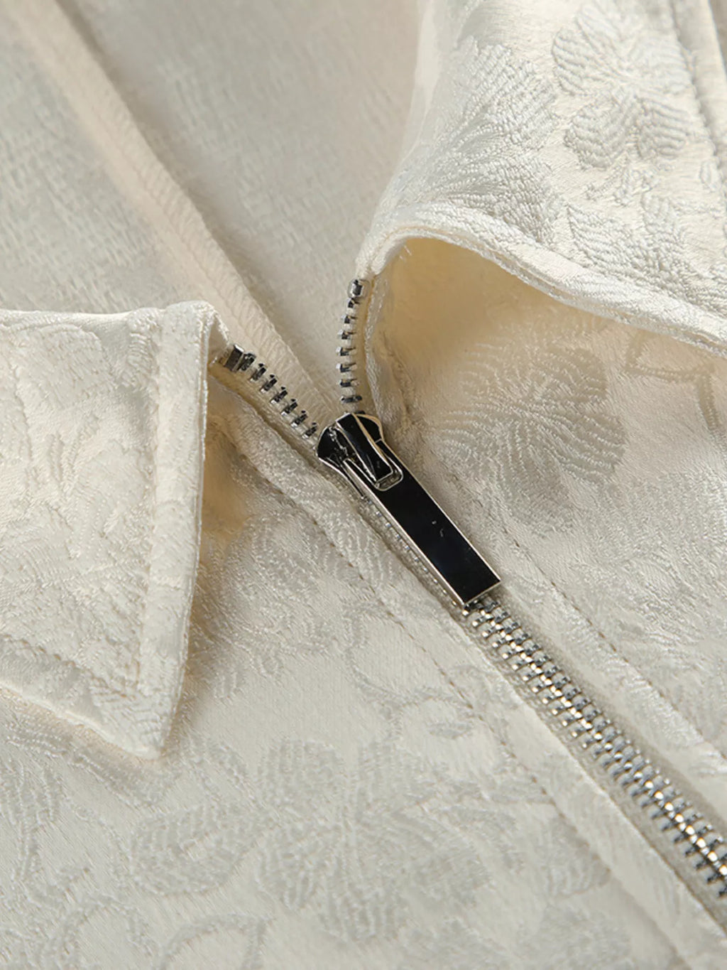 Jacquard Bomber Jacket with Drawstring Waist