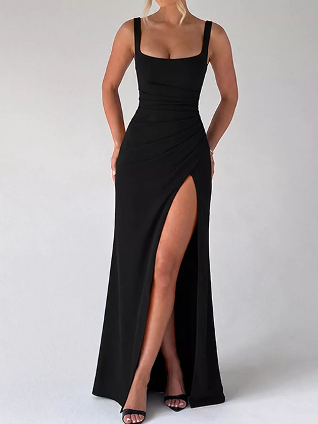Sleeveless High-Slit Evening Maxi Dress