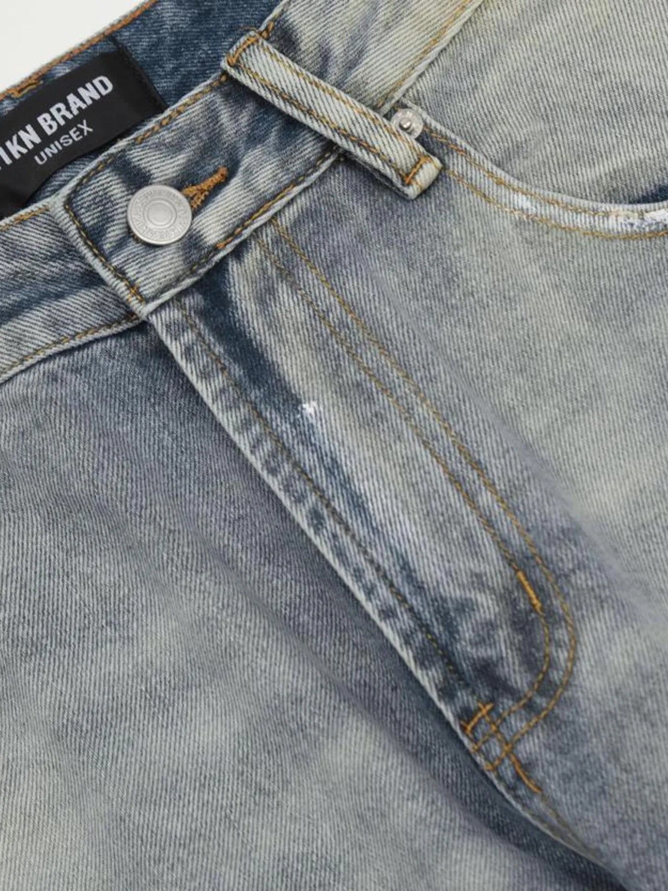 Men's Vintage Washed Gradient Distressed Flare Jeans
