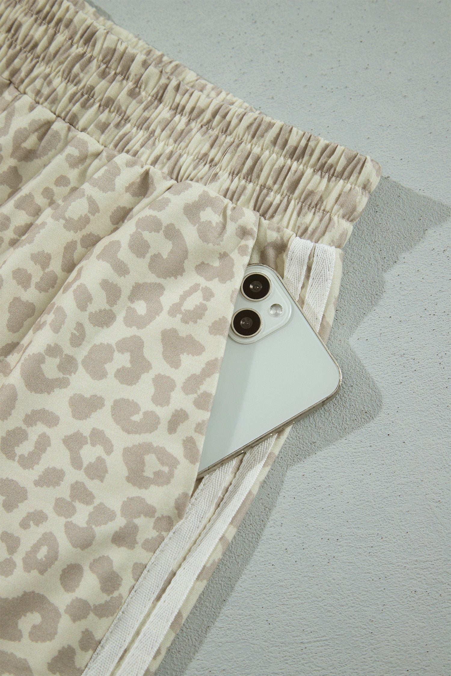 Pink Leopard Print Varsity Striped Detail 3/4 Sleeve Top Shift Pant Set