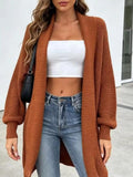 Full Size Open Front Long Sleeve Cardigan Plus Size