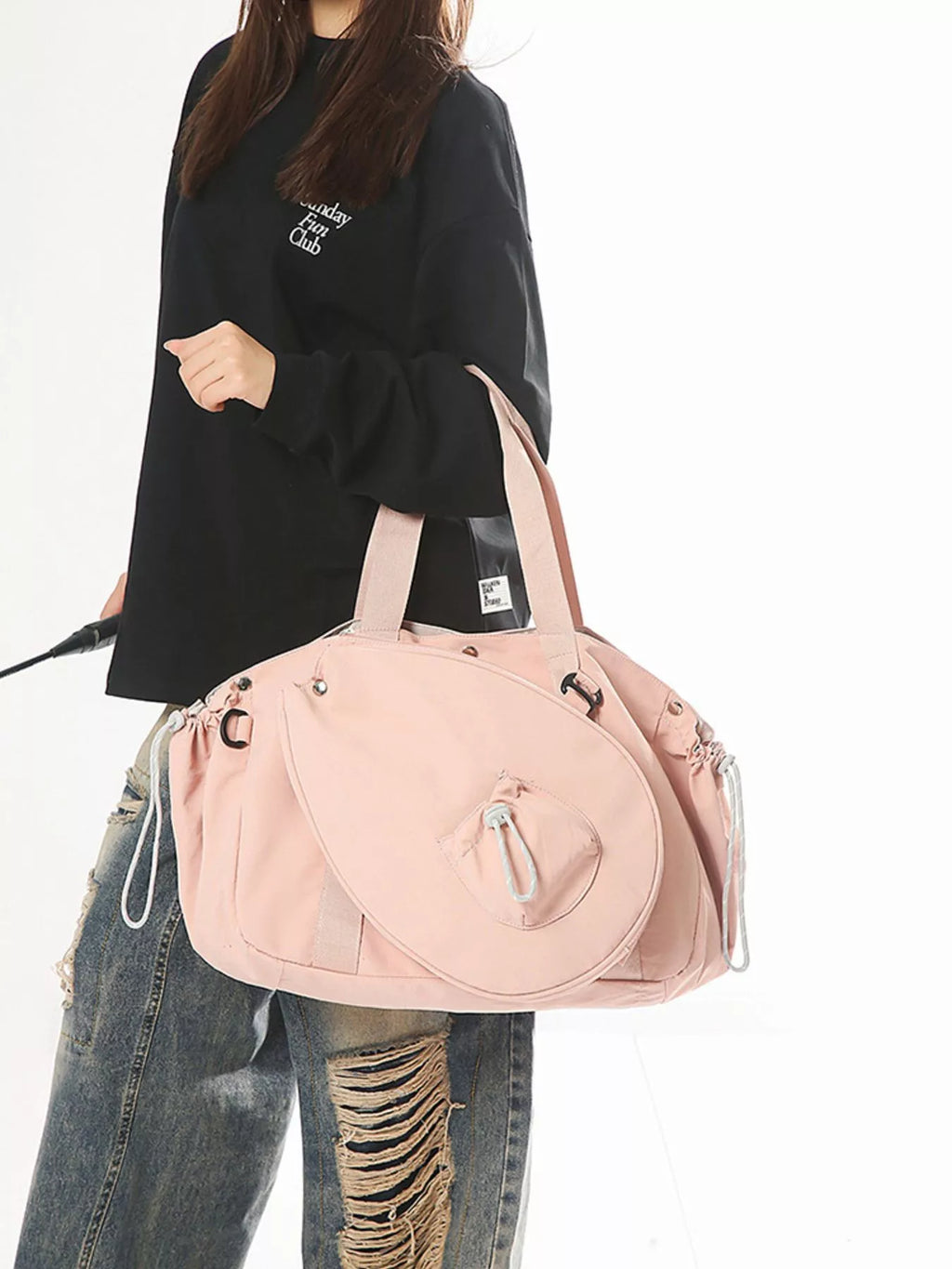 Sporty Duffel Bag with Integrated Racket Holder