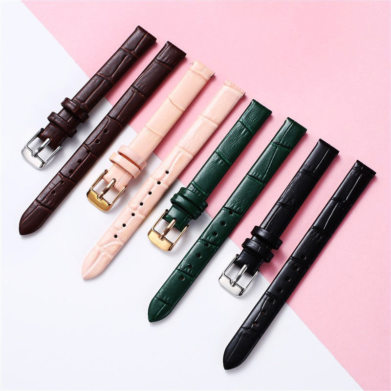Double-sided Head Layer Cowhide Strap Bamboo Pattern
