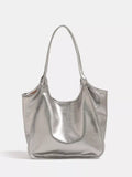 Metallic PU Leather Tote Bag