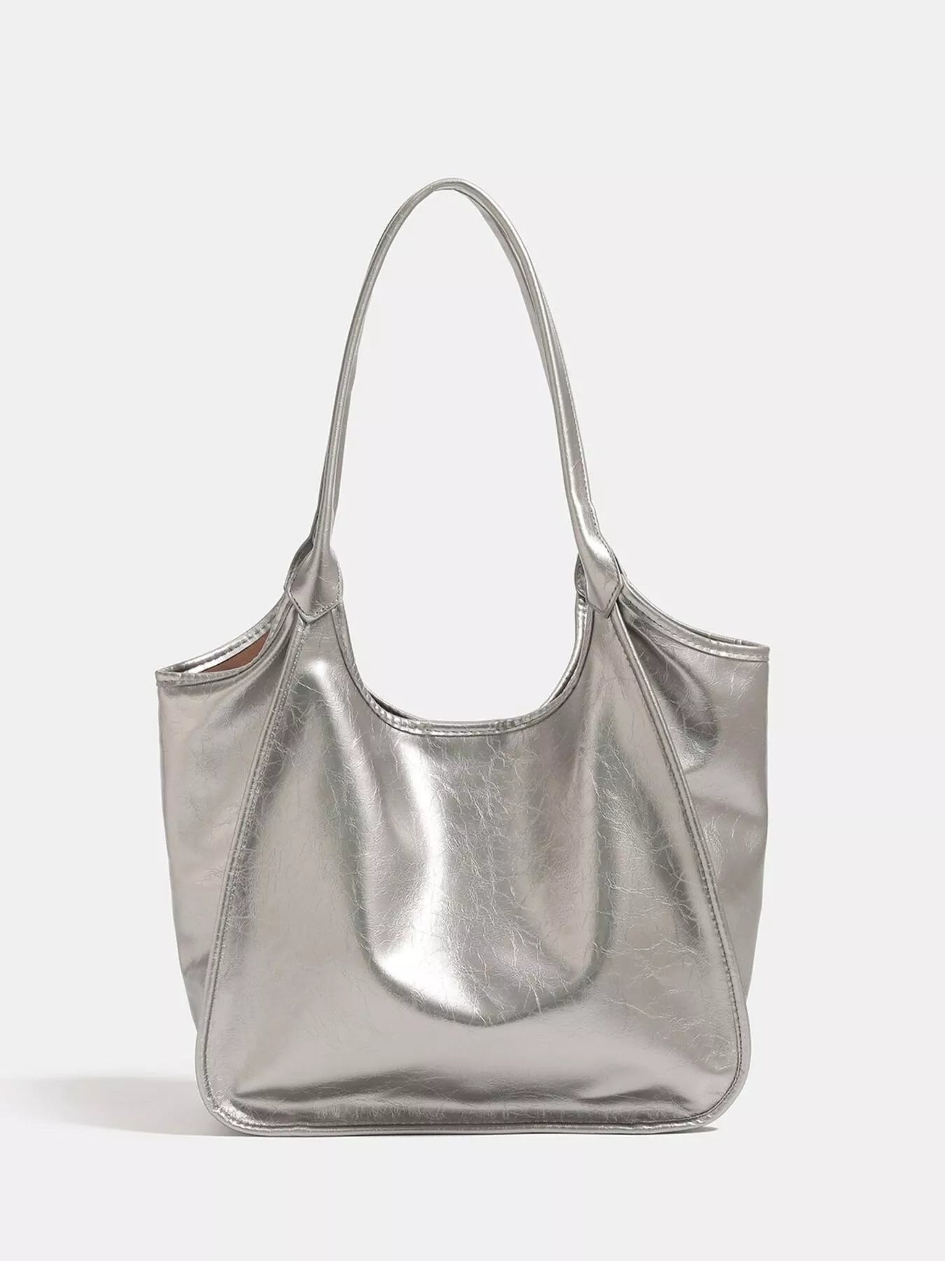 Metallic PU Leather Tote Bag