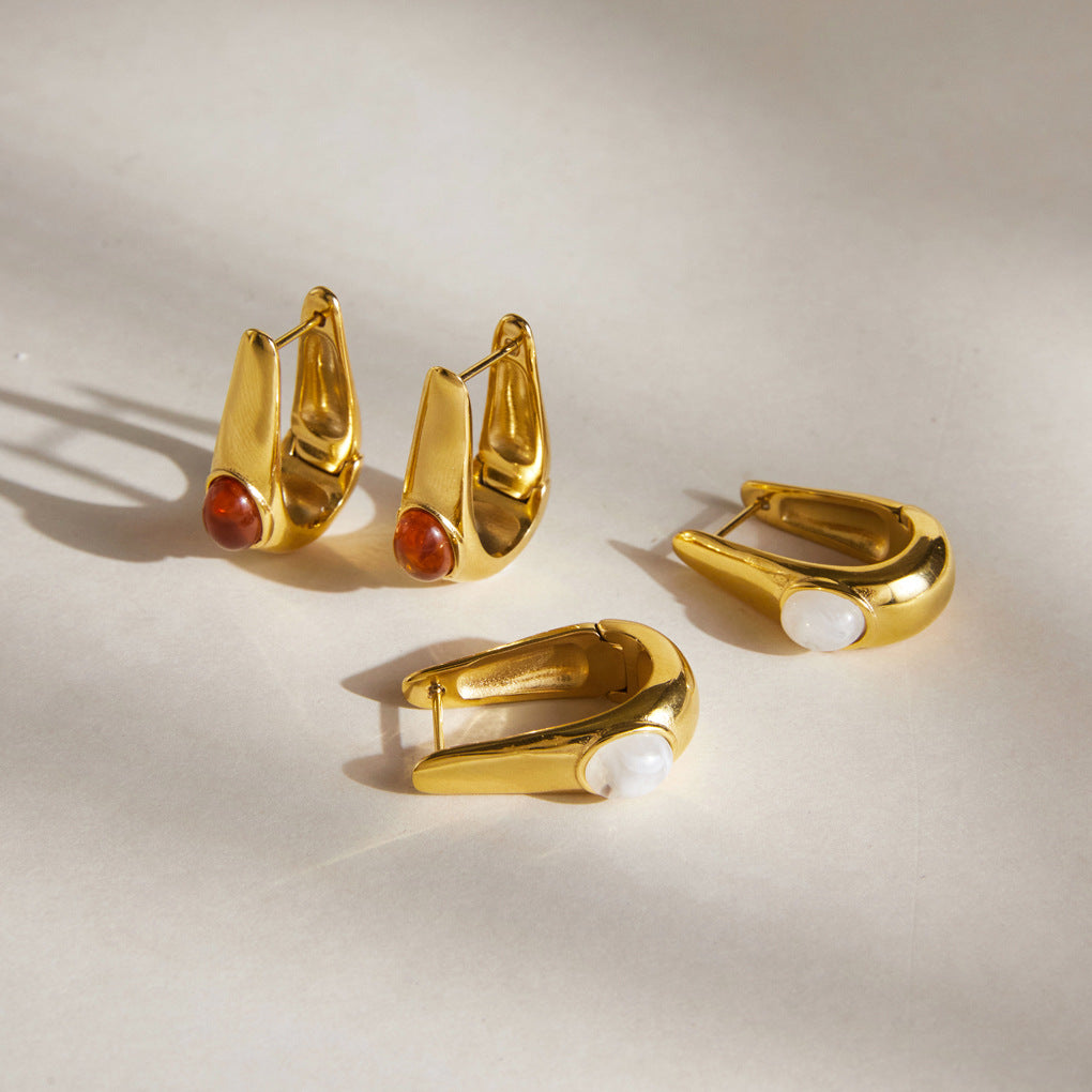 Teardrop Resin Huggie Earrings Collection