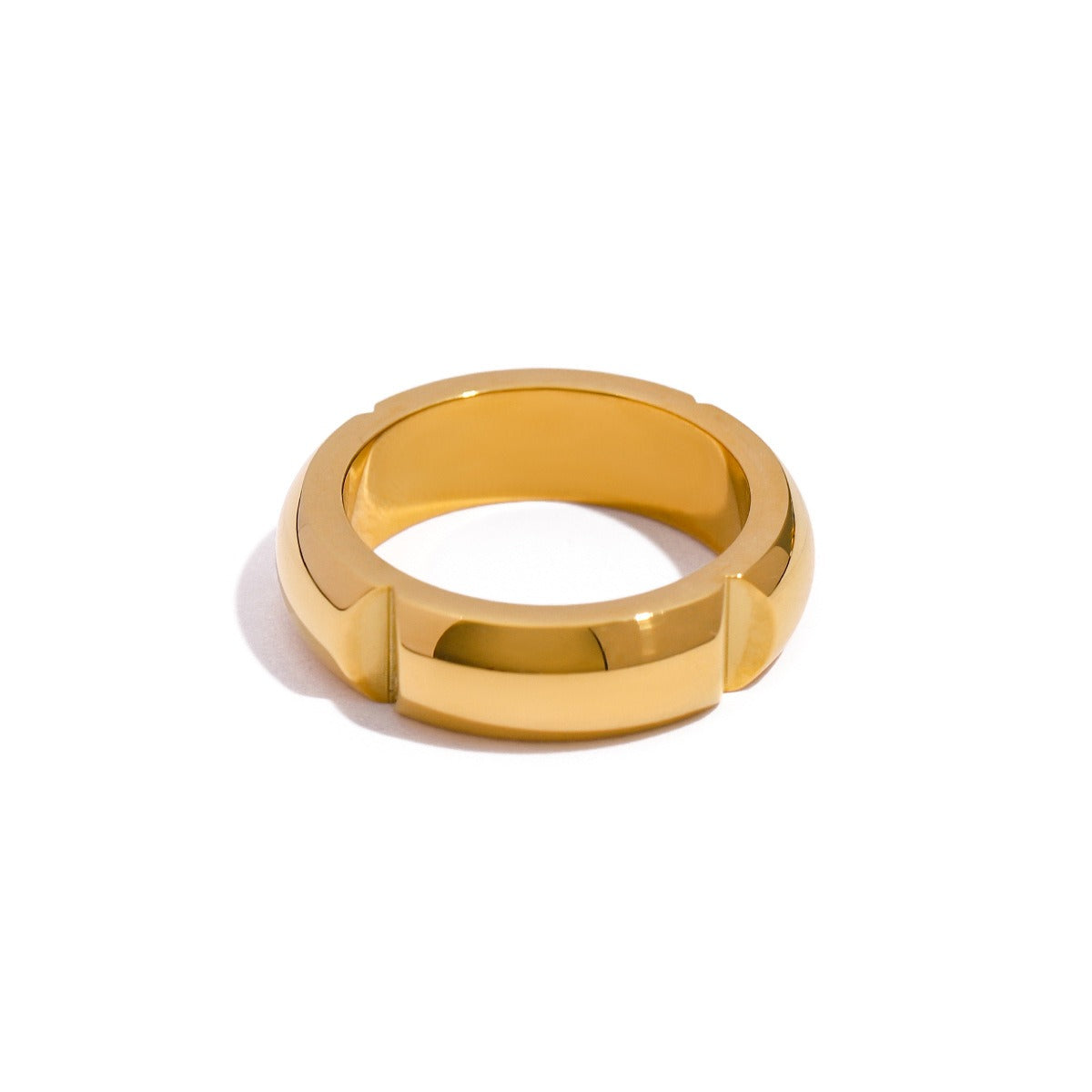 18K gold ring with triangular notch design, simple and unique ring