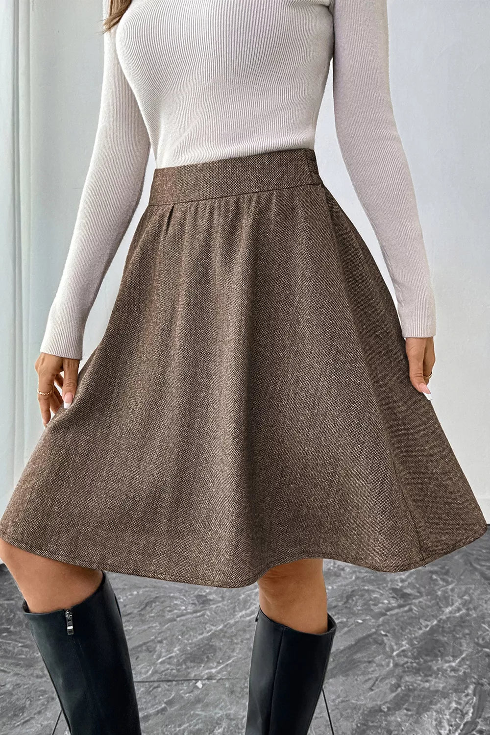 A-Line Textured Skirt