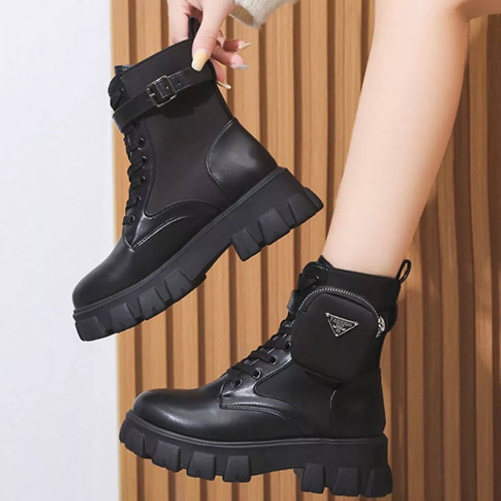 Lace Up Platform Ankle Boots