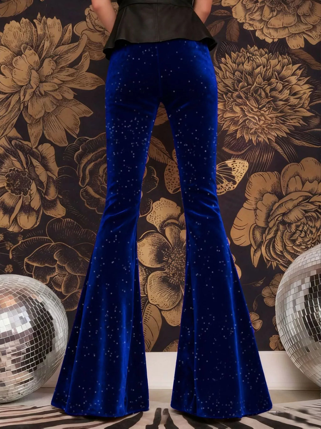 Velvet High Waist Flared Pants