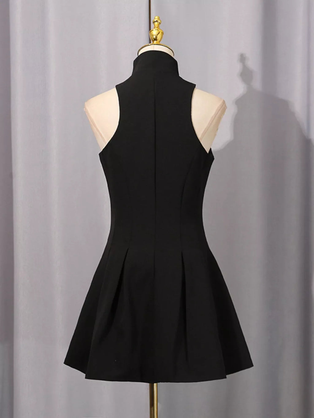 Zip Up Sleeveless Mini Dress