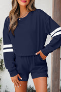 Varsity Stripe Sweatshirt and Short Set