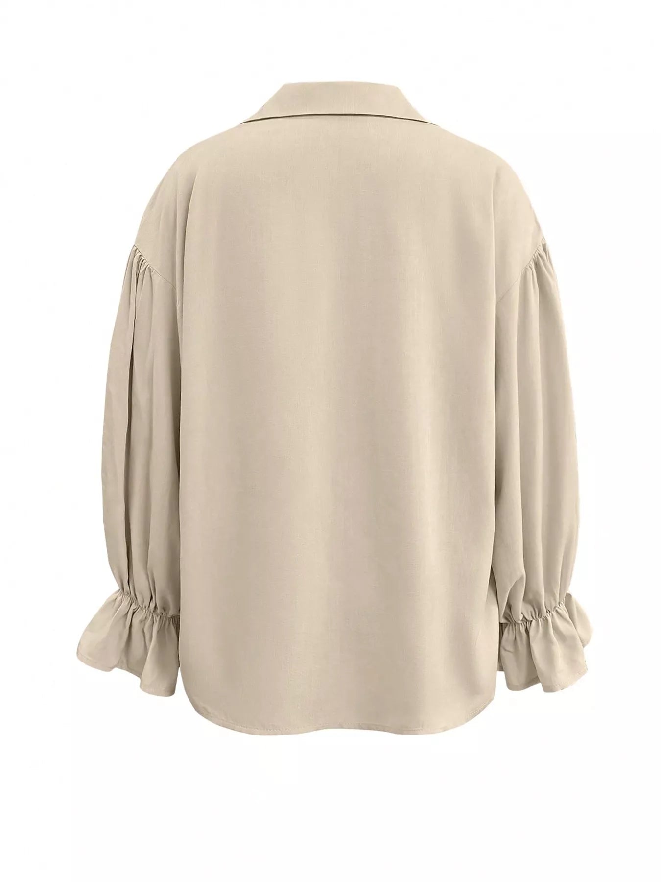 Button Up Flounce Sleeve Shirt