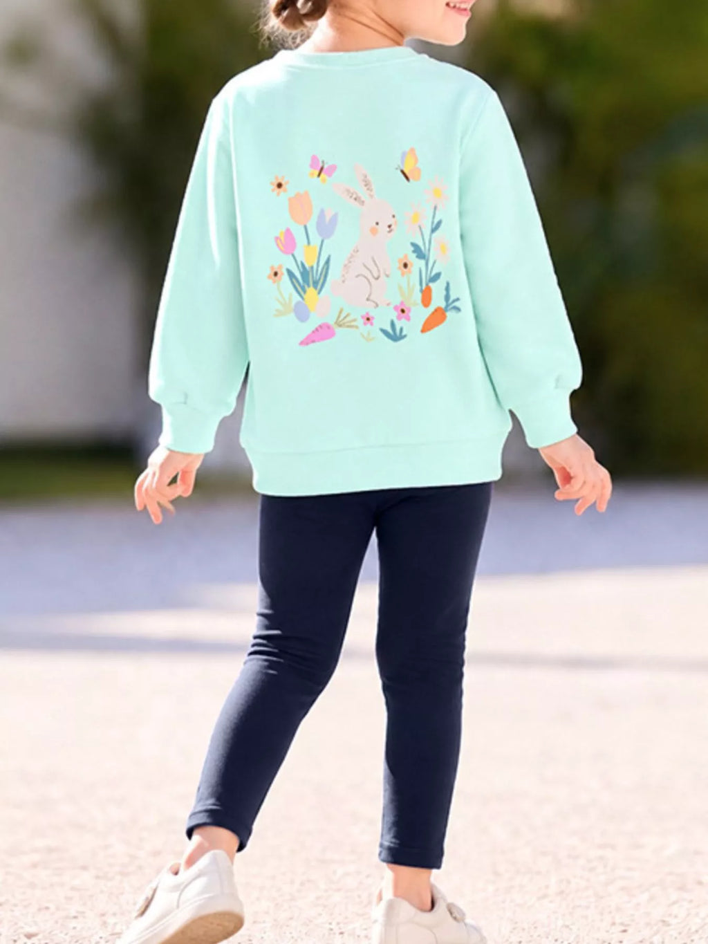 Children's Bunny Graphic Sweatshirt and Leggings Set