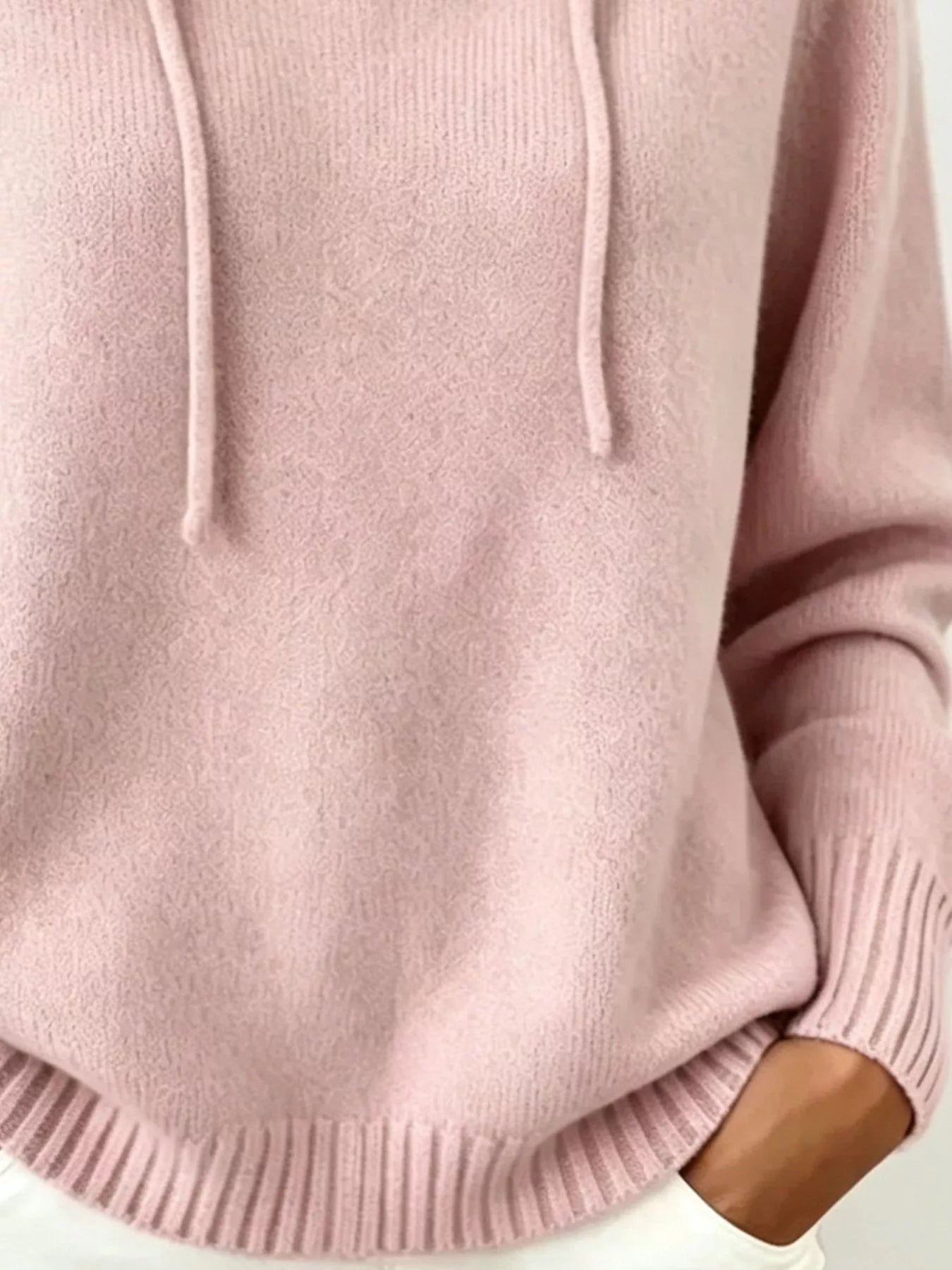 Cozy Ribbed Long‑Sleeve Hooded Sweater
