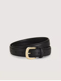 Cowhide Leather Belt with Golden Buckle