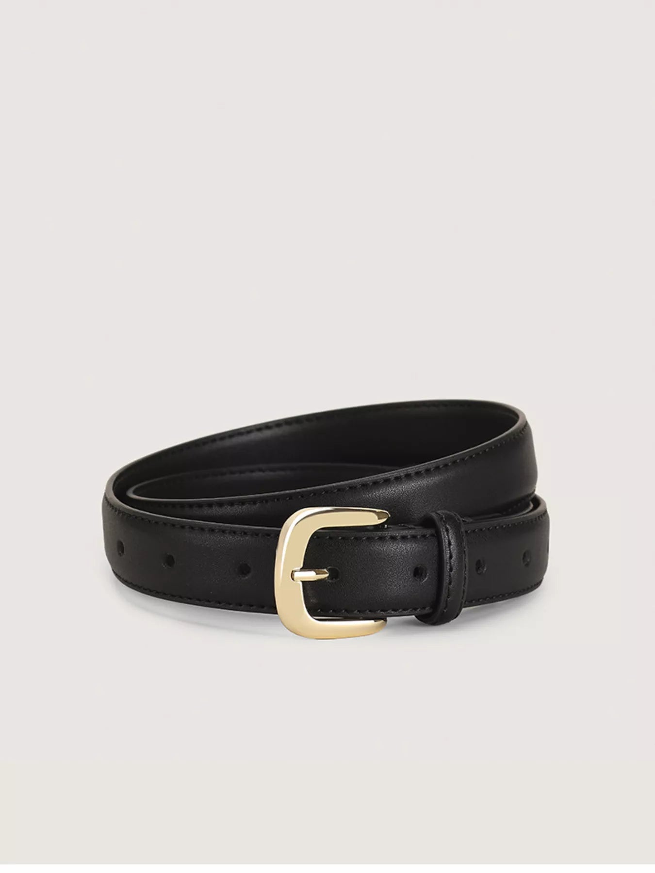 Cowhide Leather Belt with Golden Buckle