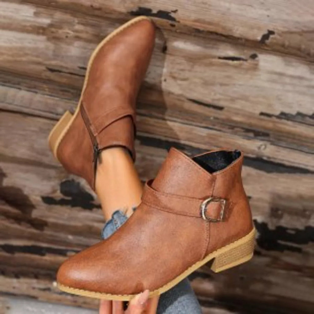 Point Toe Block Heels Boots