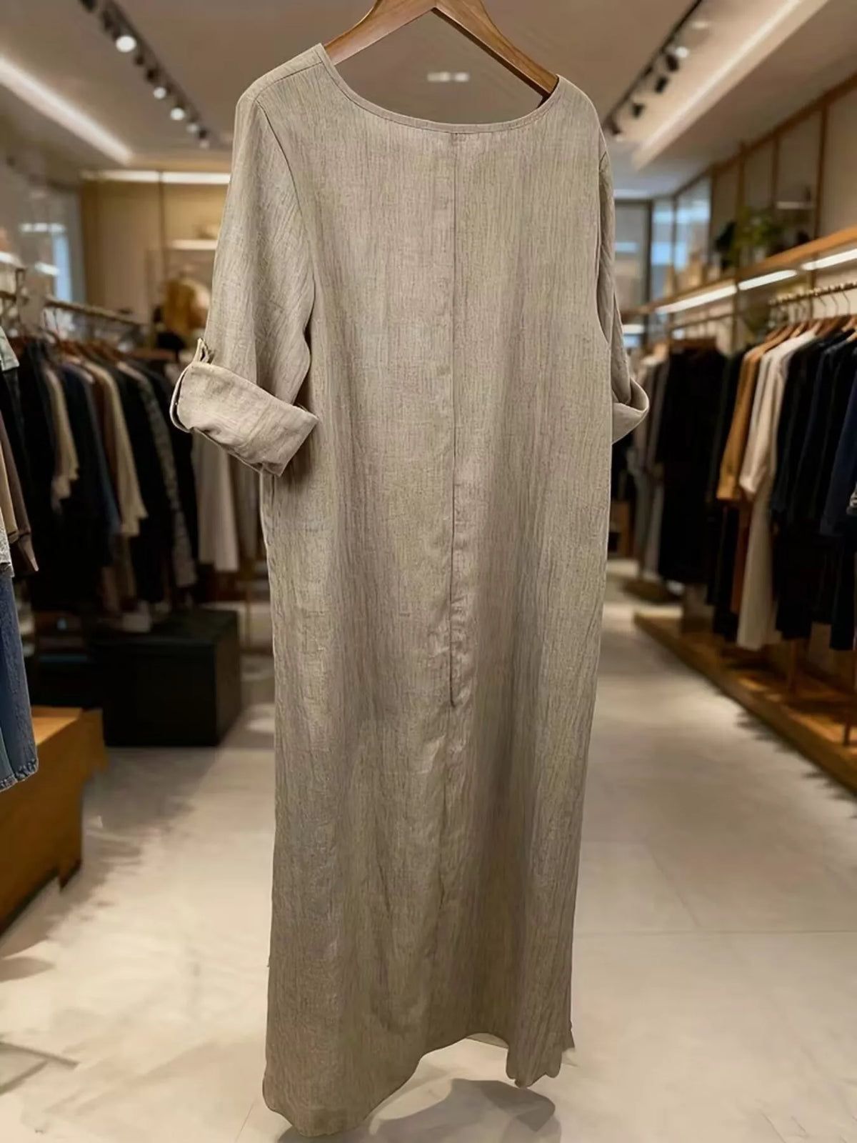 High-Low Hem Roll-Up Sleeves Blouse
