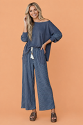 Stripe Patchwork Raw Seam Top & Pants Set