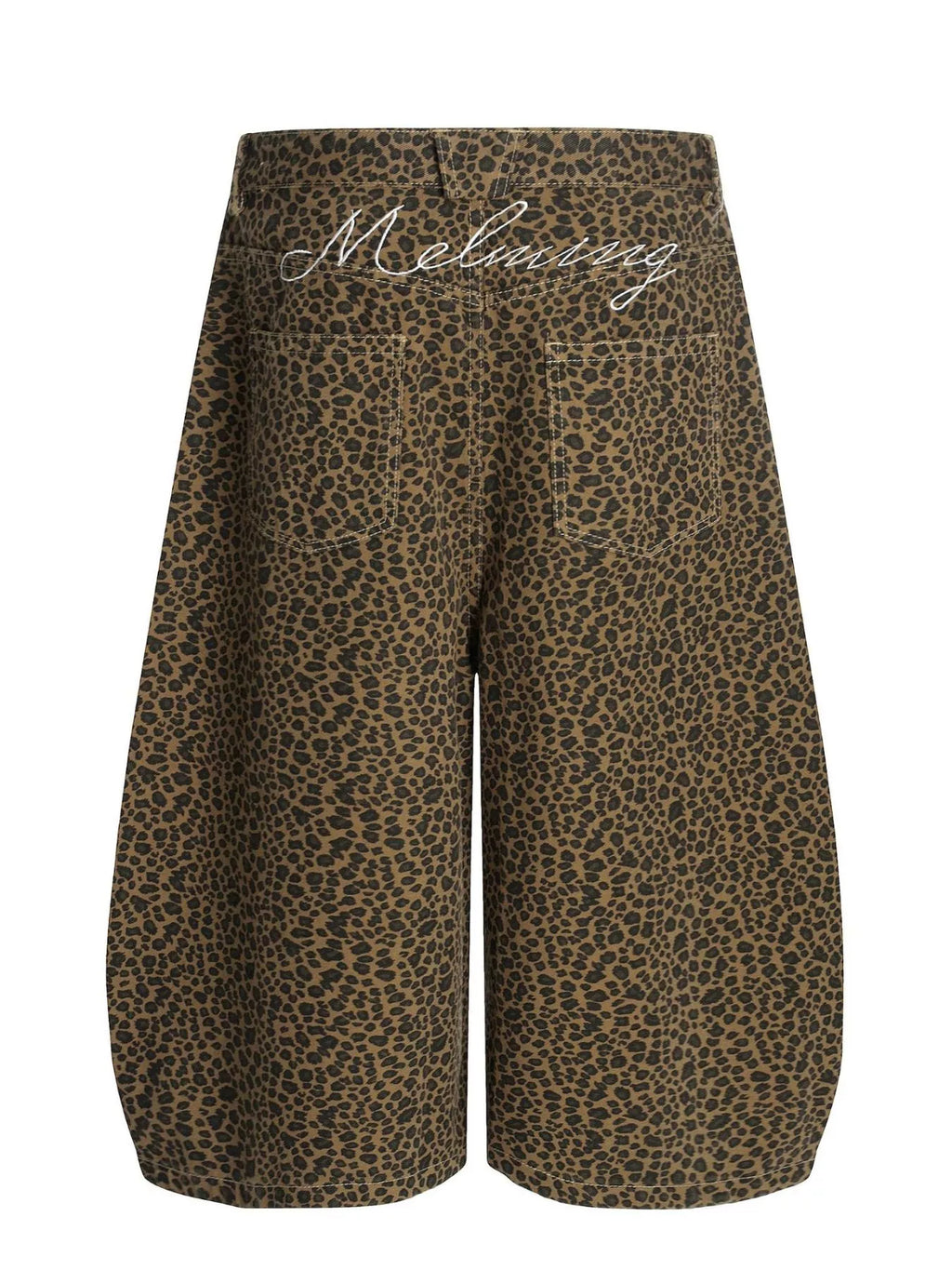 Men's Leopard Print Wide-Leg Capris