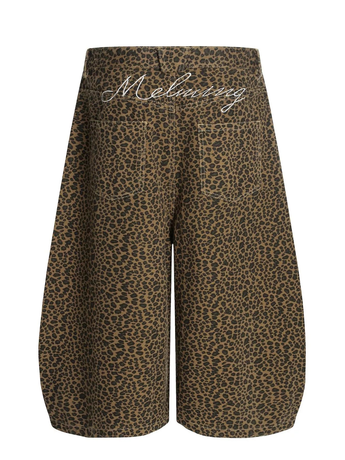 Men's Leopard Print Wide-Leg Capris